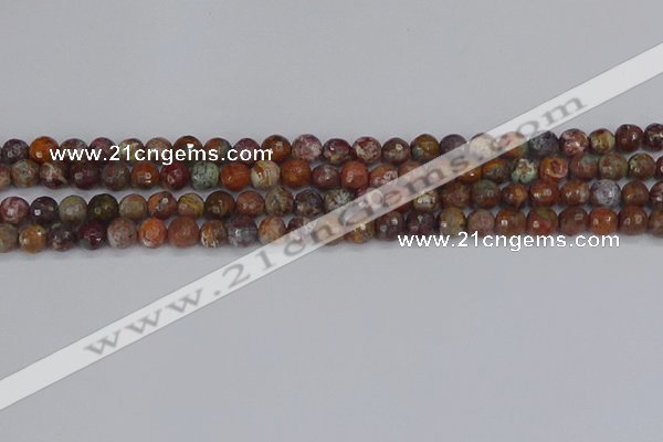 COP1393 15.5 inches 4mm faceted round African green opal beads