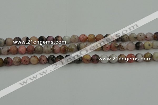 COP1413 15.5 inches 10mm faceted round natural pink opal gemstone beads