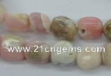 COP15 15.5 inches 10*12mm nugget natural pink opal beads wholesale