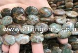 COP1654 15.5 inches 15*20mm oval green opal gemstone beads