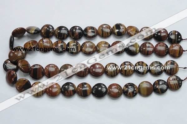 COP212 15.5 inches 16mm flat round natural brown opal gemstone beads
