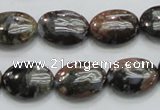 COP254 15.5 inches 13*18mm oval natural grey opal gemstone beads
