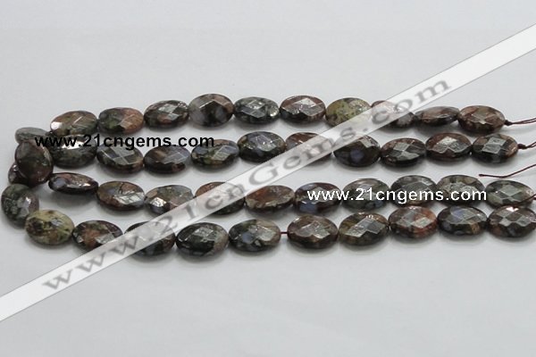 COP260 15.5 inches 13*18mm faceted oval natural grey opal beads