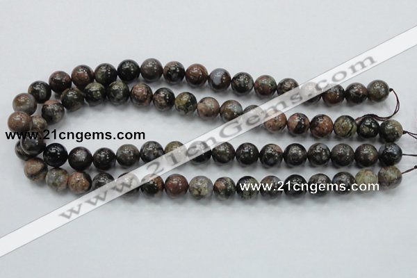 COP267 15.5 inches 12mm round natural grey opal gemstone beads