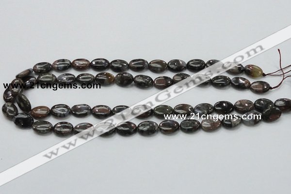 COP269 15.5 inches 10*14mm oval natural grey opal gemstone beads