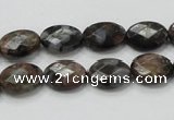 COP273 15.5 inches 10*14mm faceted oval natural grey opal gemstone beads