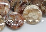 COP308 15.5 inches 22mm flat round brandy opal gemstone beads wholesale