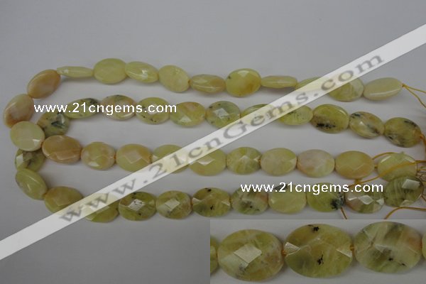 COP343 15.5 inches 13*18mm faceted oval yellow opal gemstone beads