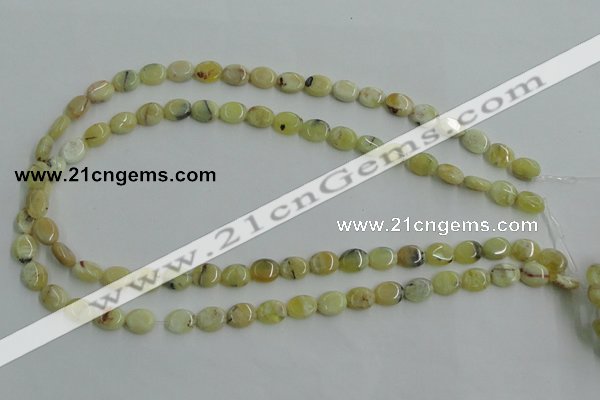 COP375 15.5 inches 8*10mm oval yellow opal gemstone beads wholesale