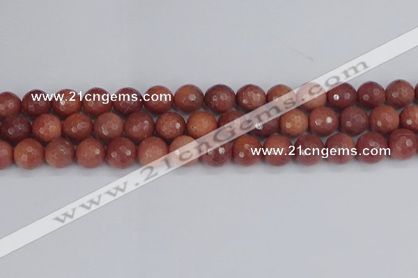 COP445 15.5 inches 12mm faceted round African blood jasper beads