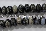 COP471 15.5 inches 8*12mm rondelle natural grey opal gemstone beads