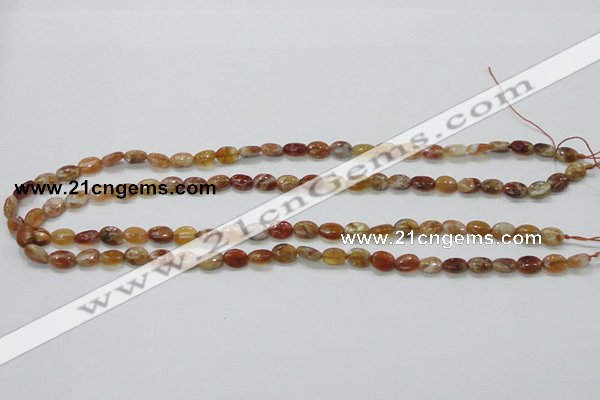 COP500 15.5 inches 6*8mm oval natural red opal gemstone beads