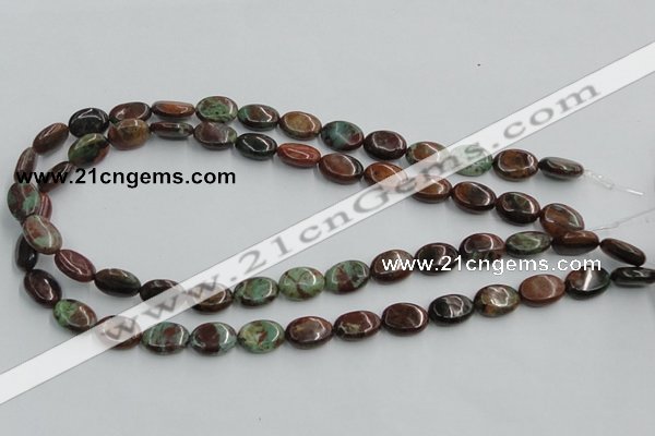 COP608 15.5 inches 10*14mm oval green opal gemstone beads wholesale