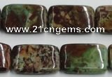 COP611 15.5 inches 18*25mm rectangle green opal gemstone beads