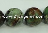 COP668 15.5 inches 20mm faceted round green opal gemstone beads