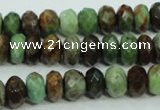 COP670 15.5 inches 6*10mm faceted rondelle green opal gemstone beads