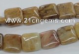 COP704 15.5 inches 12*12mm square wooden opal gemstone beads