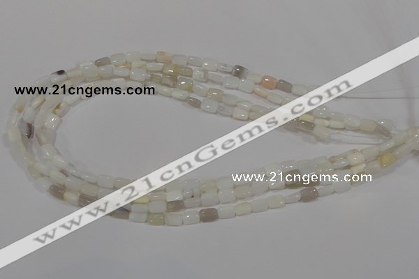 COP911 15.5 inches 6*8mm rectangle natural white opal gemstone beads