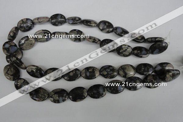 COV152 15.5 inches 15*20mm oval glaucophane beads wholesale