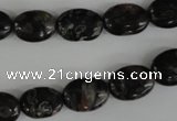 COV71 15.5 inches 10*14mm oval plum blossom jade beads wholesale