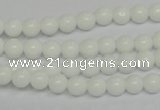 CPB02 15.5 inches 6mm round white porcelain beads wholesale