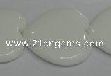 CPB109 15.5 inches 35*35mm heart white porcelain beads wholesale