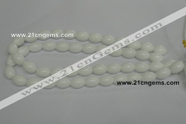 CPB17 15.5 inches 10*14mm rice white porcelain beads wholesale