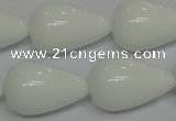CPB26 15.5 inches 15*25mm teardrop white porcelain beads wholesale