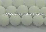 CPB413 15.5 inches 10mm round matte white porcelain beads