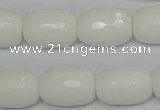 CPB43 15.5 inches 13*18mm faceted drum white porcelain beads