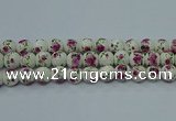 CPB631 15.5 inches 6mm round Painted porcelain beads