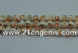 CPB675 15.5 inches 14mm round Painted porcelain beads