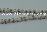 CPB795 15.5 inches 14mm round Painted porcelain beads