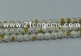 CPB804 15.5 inches 12mm round Painted porcelain beads