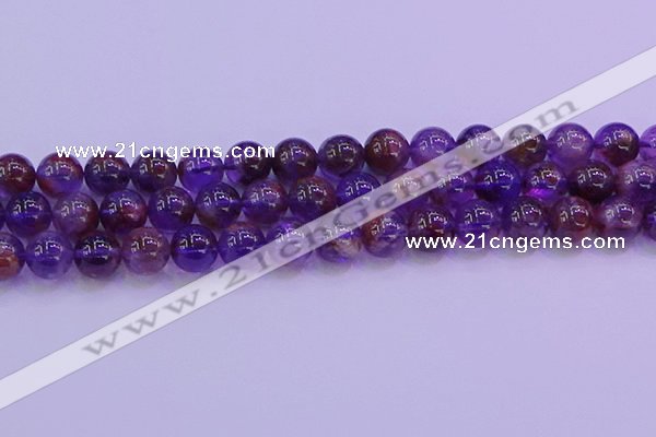 CPC603 15.5 inches 10mm round purple phantom quartz beads