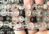 CPC723 15 inches 10mm round natural green phantom quartz beads