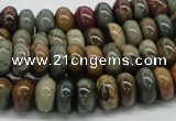 CPJ01 15.5 inches 5*10mm rondelle picasso jasper beads wholesale