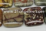 CPJ07 15.5 inches 25*25mm square picasso jasper beads wholesale