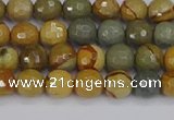 CPJ541 15.5 inches 6mm faceted round wildhorse picture jasper beads
