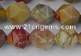 CPJ629 15.5 inches 12mm faceted nuggets picasso jasper beads