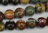 CPJ63 15.5 inches 12mm round picasso jasper gemstone beads