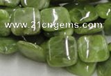 CPO09 15.5 inches 16*16mm square olivine gemstone beads wholesale