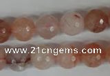 CPQ25 15.5 inches 12mm faceted round natural pink quartz beads