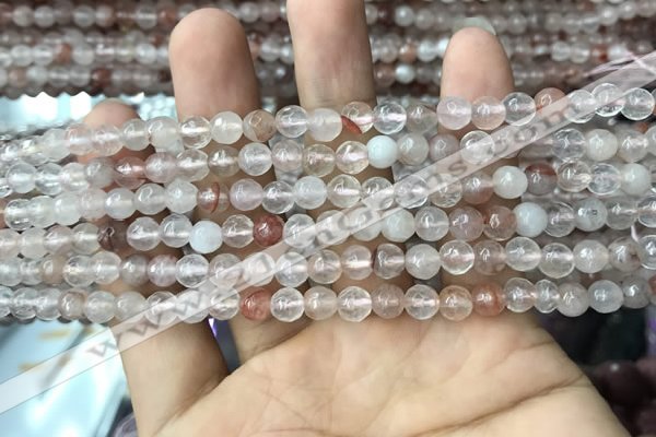 CPQ310 15.5 inches 4mm faceted round pink quartz beads wholesale