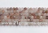 CPQ319 15.5 inches 8mm faceted round pink quartz beads