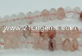 CPQ38 15.5 inches 5*8mm faceted rondelle natural pink quartz beads