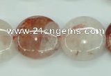 CPQ50 15.5 inches 20mm flat round natural pink quartz beads