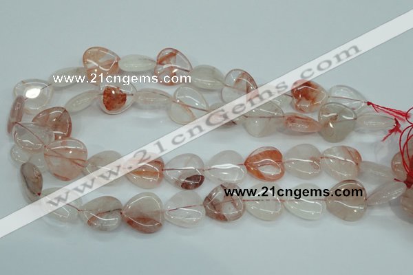 CPQ55 15.5 inches 20*20mm heart natural pink quartz beads