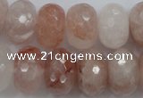 CPQ71 15.5 inches 12*18mm faceted rondelle natural pink quartz beads