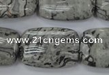 CPT182 15.5 inches 20*30mm rectangle grey picture jasper beads